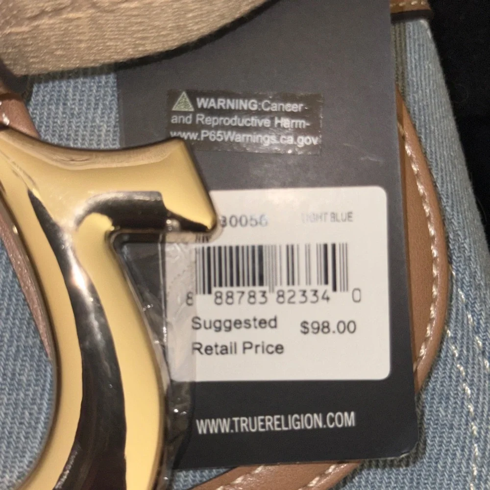 True Religion Denim and Tan Crossbody Bag